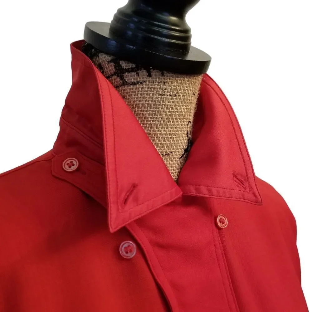 Vintage Escada Red Long Sleeve Wool 1/2 Button Down Top Size 6 - Picture 2 of 16